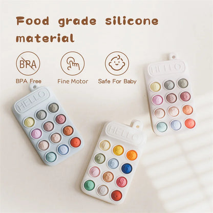 Baby Silicone Phone Teether Toy with Buttons