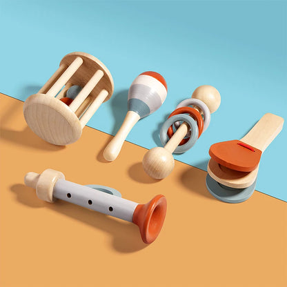 5Pcs Baby Musical Instruments Sensory Rattle Toys Early