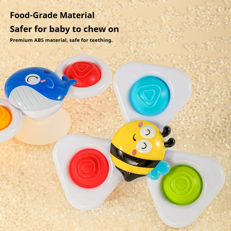 Suction Cup Spinning Top Bath Fidget Toy Set