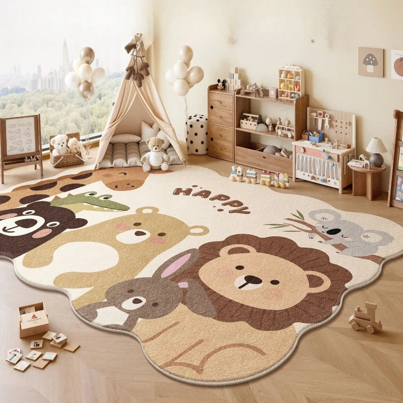 Animal Print Cartoon Plush Carpet for Bedroom Living Room