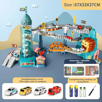 Lion Theme Car Track Racing Toy Set for Kids