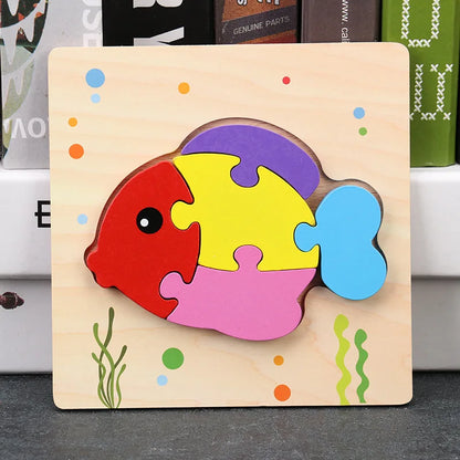 Baby High Quality 3D Wooden Puzzles Educational Cartoon