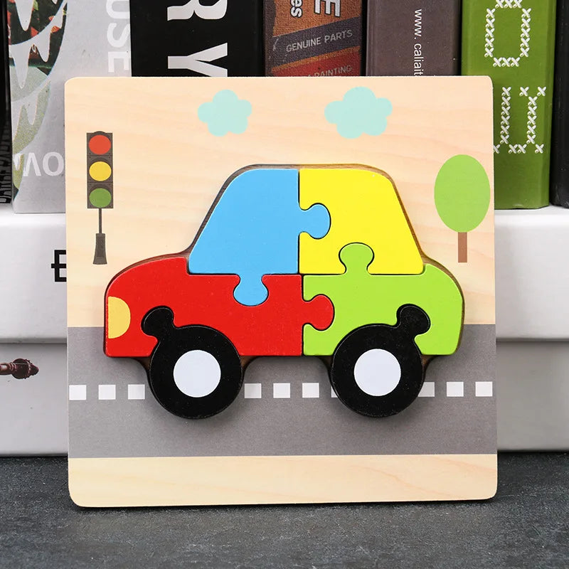 Baby High Quality 3D Wooden Puzzles Educational Cartoon