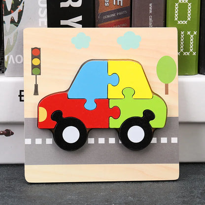 Baby High Quality 3D Wooden Puzzles Educational Cartoon