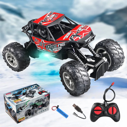 4-Way Remote Control Car with Lights, Anti-Slip Rubber Tires