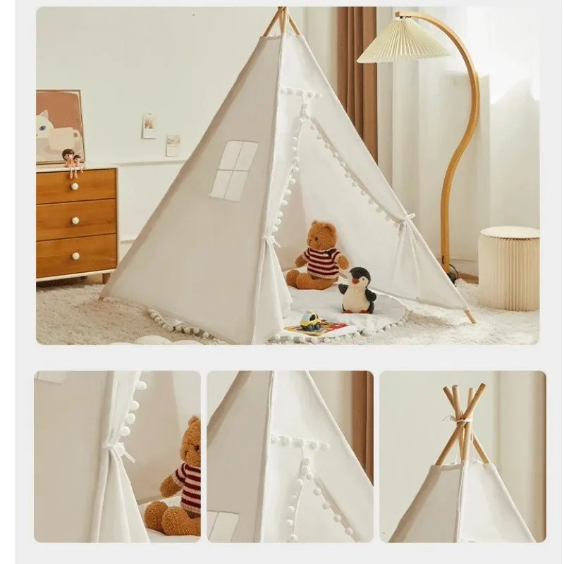 1.6m/1.3m Kid Tent Indoor Play House Wigwam for Child Portable Child