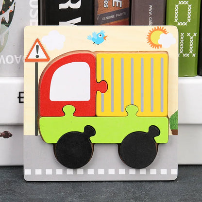 Baby High Quality 3D Wooden Puzzles Educational Cartoon