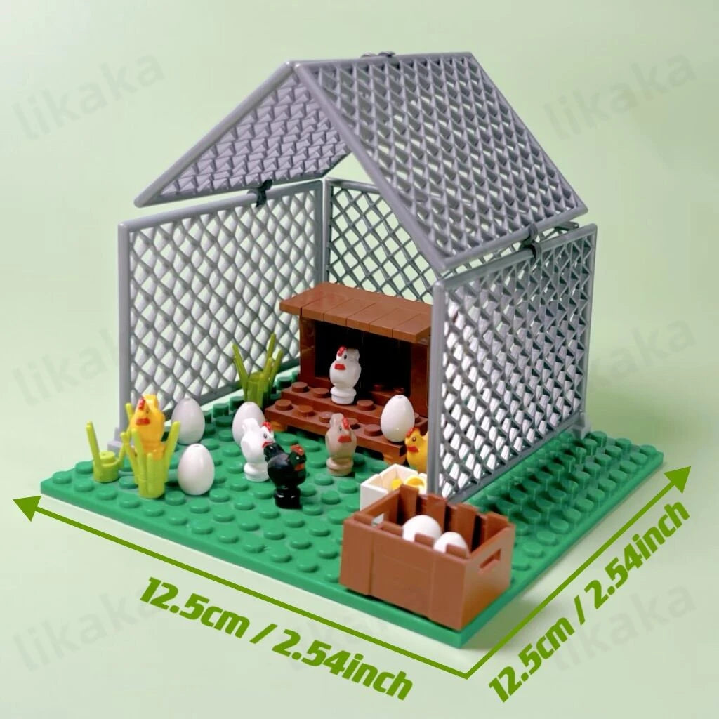 MOC Animals Building Blocks City Farm Chicken Coop Hen House