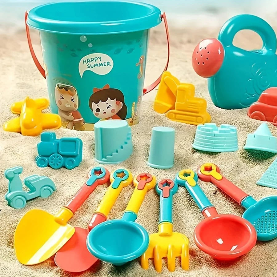 18PCS Beach Sand Toy Set, Durable Plastic, Summer Pool Beach
