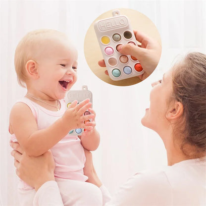 Baby Silicone Phone Teether Toy with Buttons