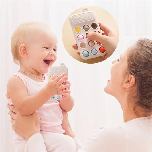 Baby Silicone Phone Teether Toy with Buttons
