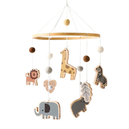 Baby Wooden Crib Mobile Music Bell Hanging Toy