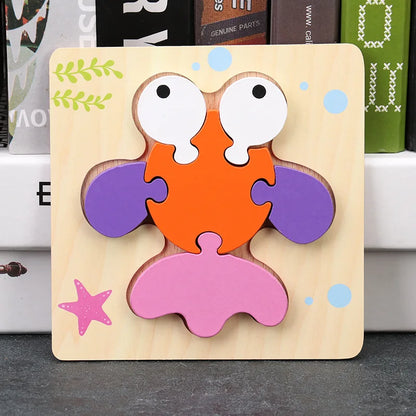 Baby High Quality 3D Wooden Puzzles Educational Cartoon