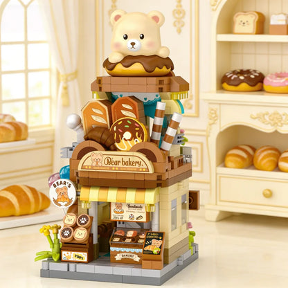 Cute Animal Street Scene Building Blocks | Mini Shop Model Set