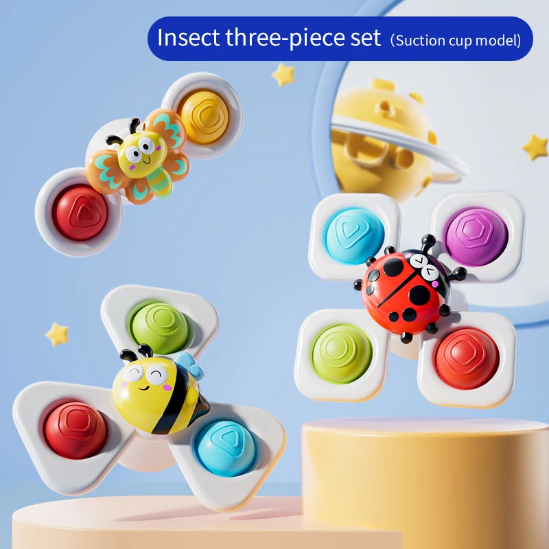 Suction Cup Spinning Top Cartoon Animal Spinner Toys