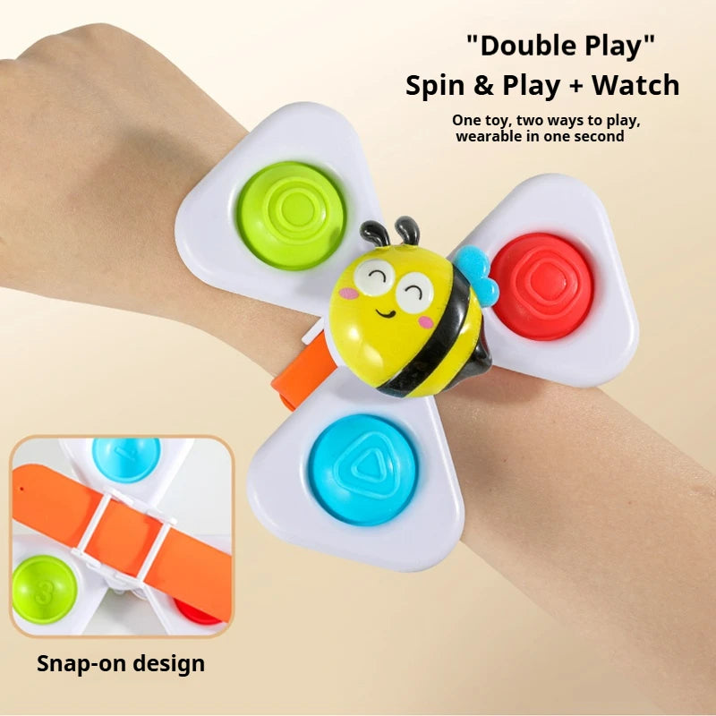 Suction Cup Spinning Top Bath Fidget Toy Set