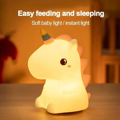 Cute Unicorn Silicone LED Night Light for Kids