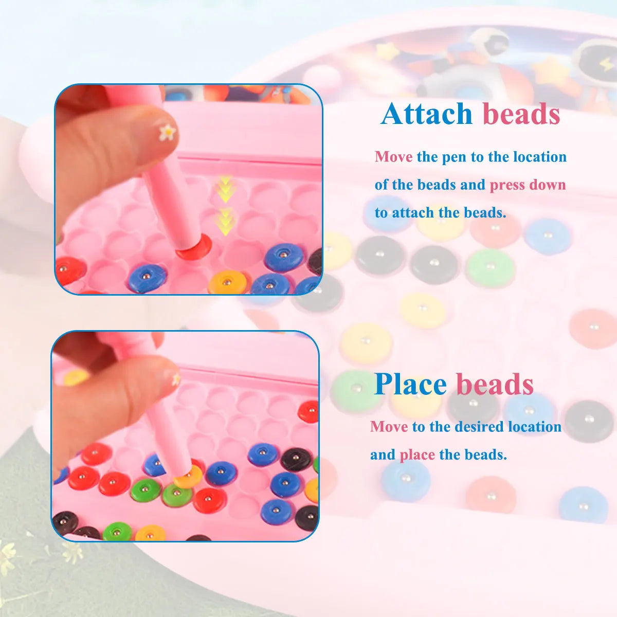 Magnetic Doodle Board Beads Drawing Educational Toy