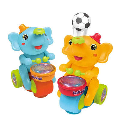 Baby Crawling Elephant Drummer Musical LED Toy