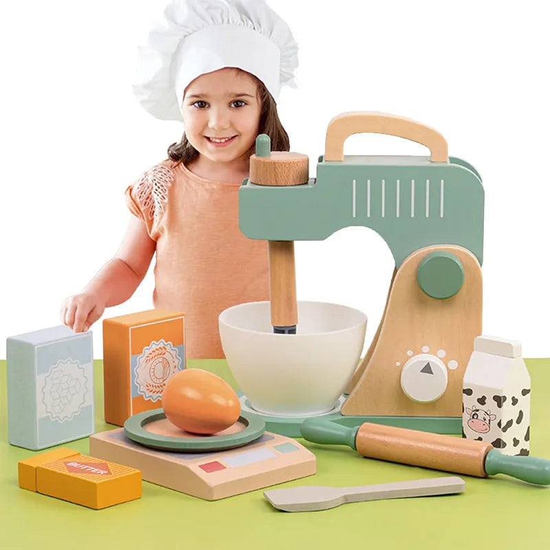 Wooden Kitchen Pretend Play Coffee Ice Cream Toy