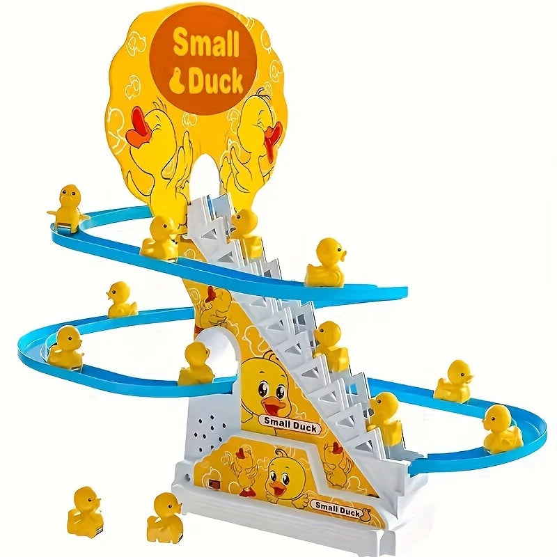 Electric Duck Climbing Stairs Toy with Music Lights