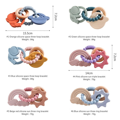 Silicone Planet Teether Ring Baby Sensory Toy