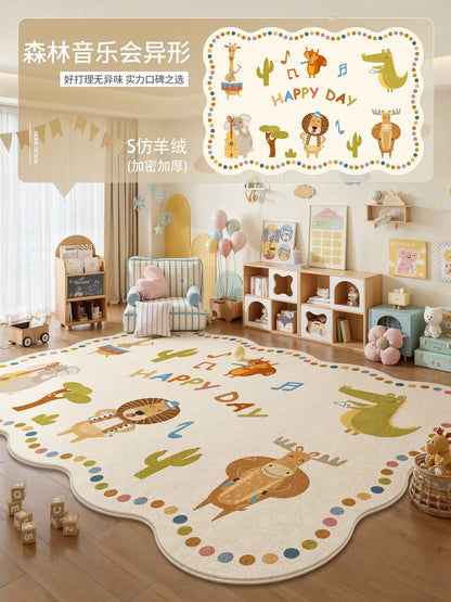 Animal Print Cartoon Plush Carpet for Bedroom Living Room