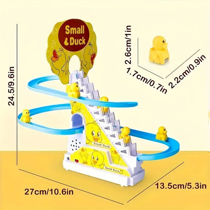 Electric Duck Climbing Stairs Toy with Music Lights