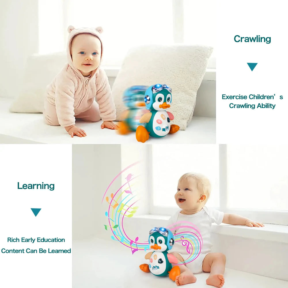 Baby Crawling Musical Penguin Walking Light Toy