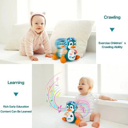 Baby Crawling Musical Penguin Walking Light Toy