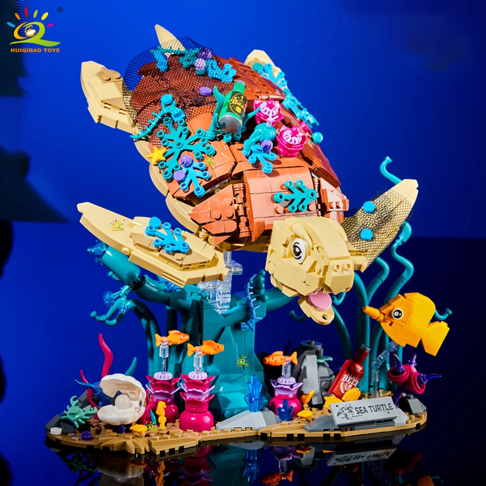 Sea Turtle FIsh Model Building Block Animal Series Brick Construction