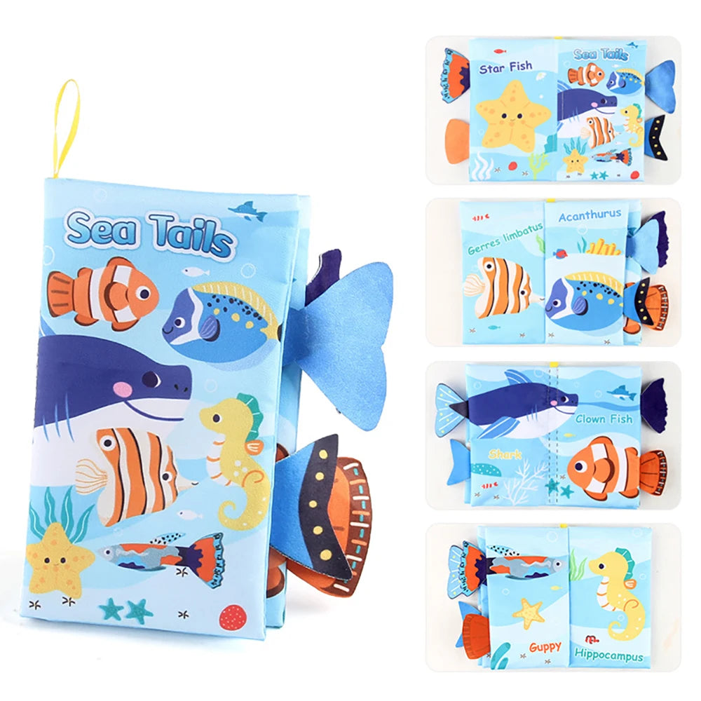 Baby Cloth Book Animal Tail Educational Soft Book