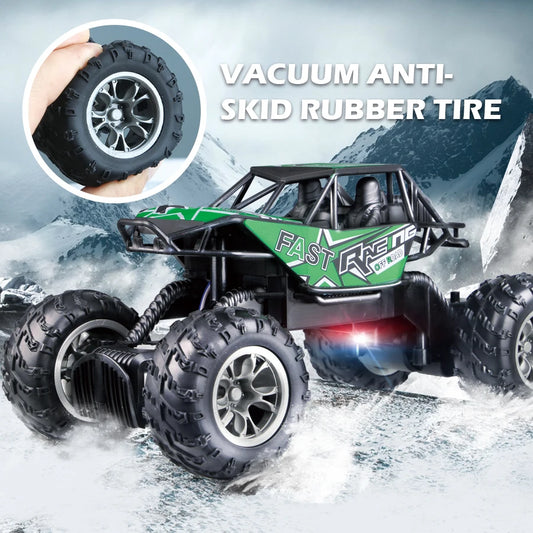 4-Way Remote Control Car with Lights, Anti-Slip Rubber Tires