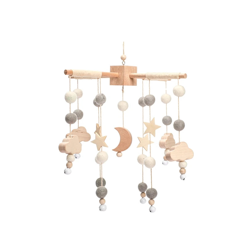 Baby Wooden Crib Mobile Music Bell Hanging Toy