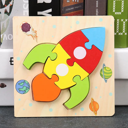 Baby High Quality 3D Wooden Puzzles Educational Cartoon
