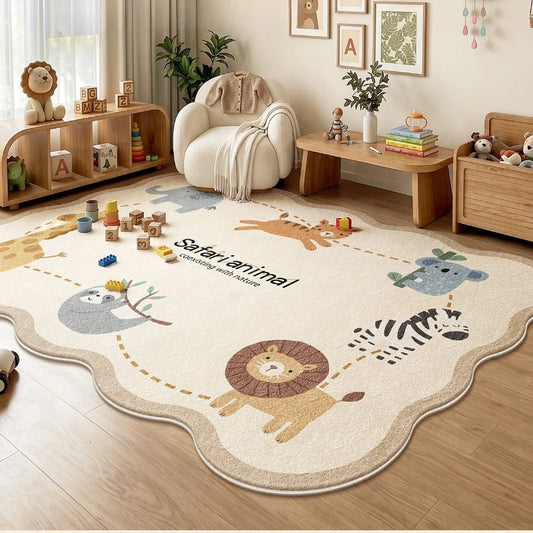 Animal Print Cartoon Plush Carpet for Bedroom Living Room