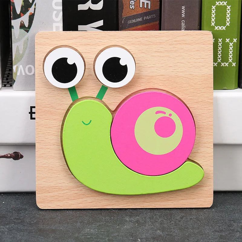 Baby High Quality 3D Wooden Puzzles Educational Cartoon