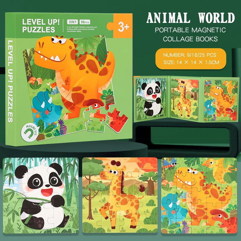 Magnetic Puzzles Games for Kids Busy Quiet Cartoon