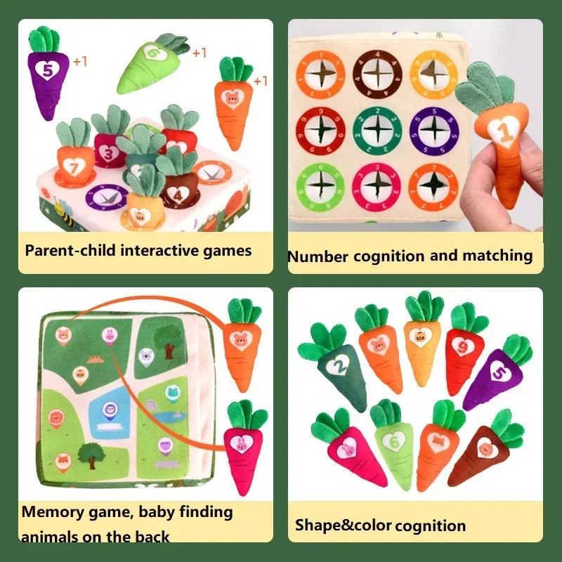 Montessori Carrot Harvest Color Sorting Puzzle Toy