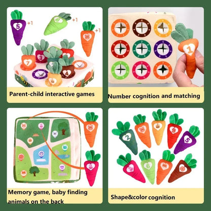 Montessori Carrot Harvest Color Sorting Puzzle Toy