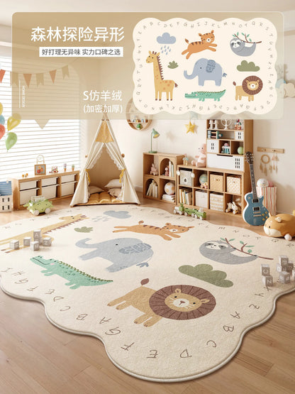 Animal Print Cartoon Plush Carpet for Bedroom Living Room