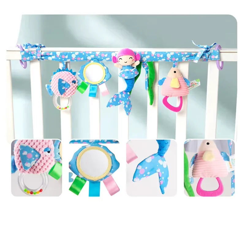 Baby Plush Hanging Rattle Sensory Stroller Toy