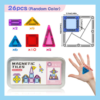 Mini Magnetic Building Tiles Portable Storage Toy
