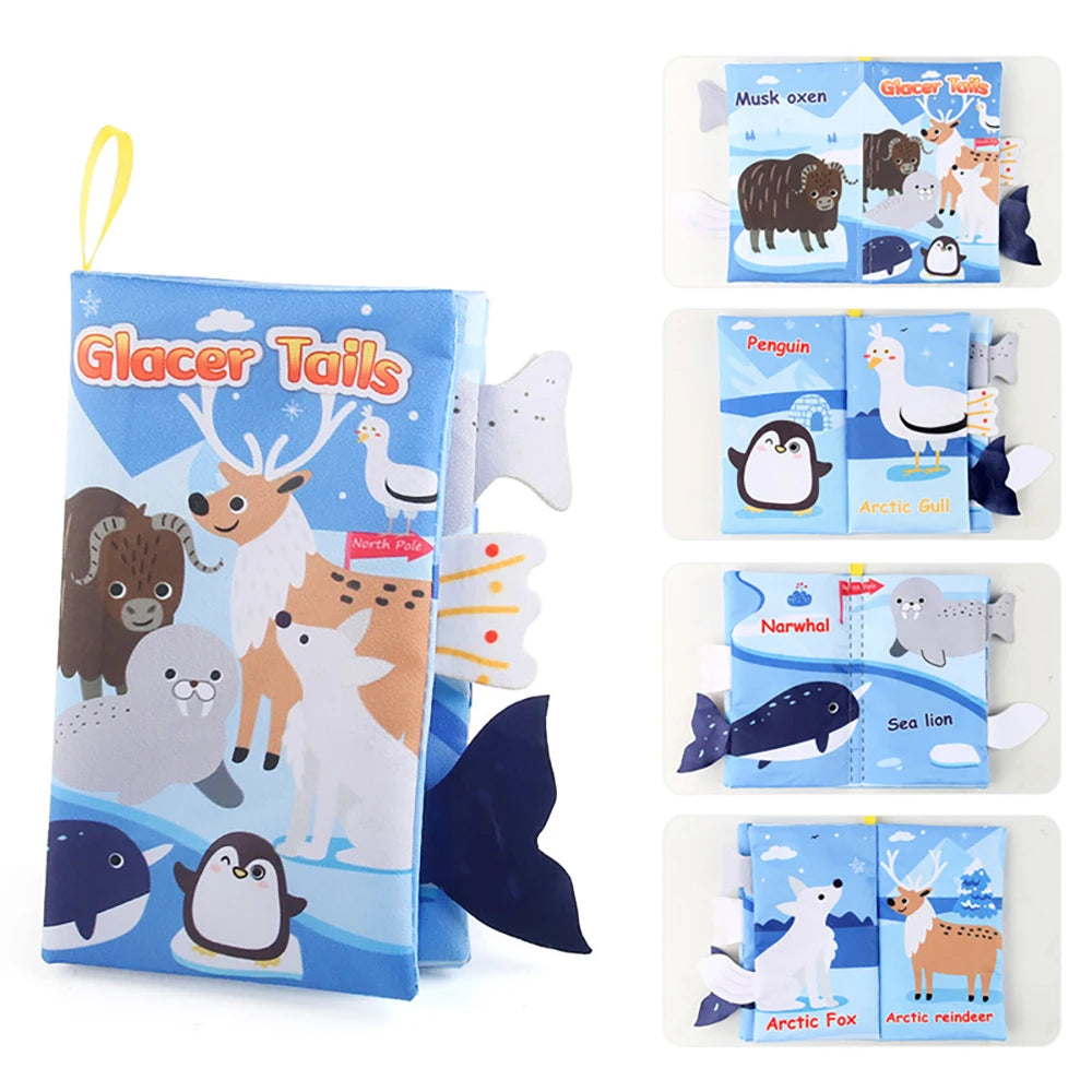 Baby Cloth Book Animal Tail Educational Soft Book