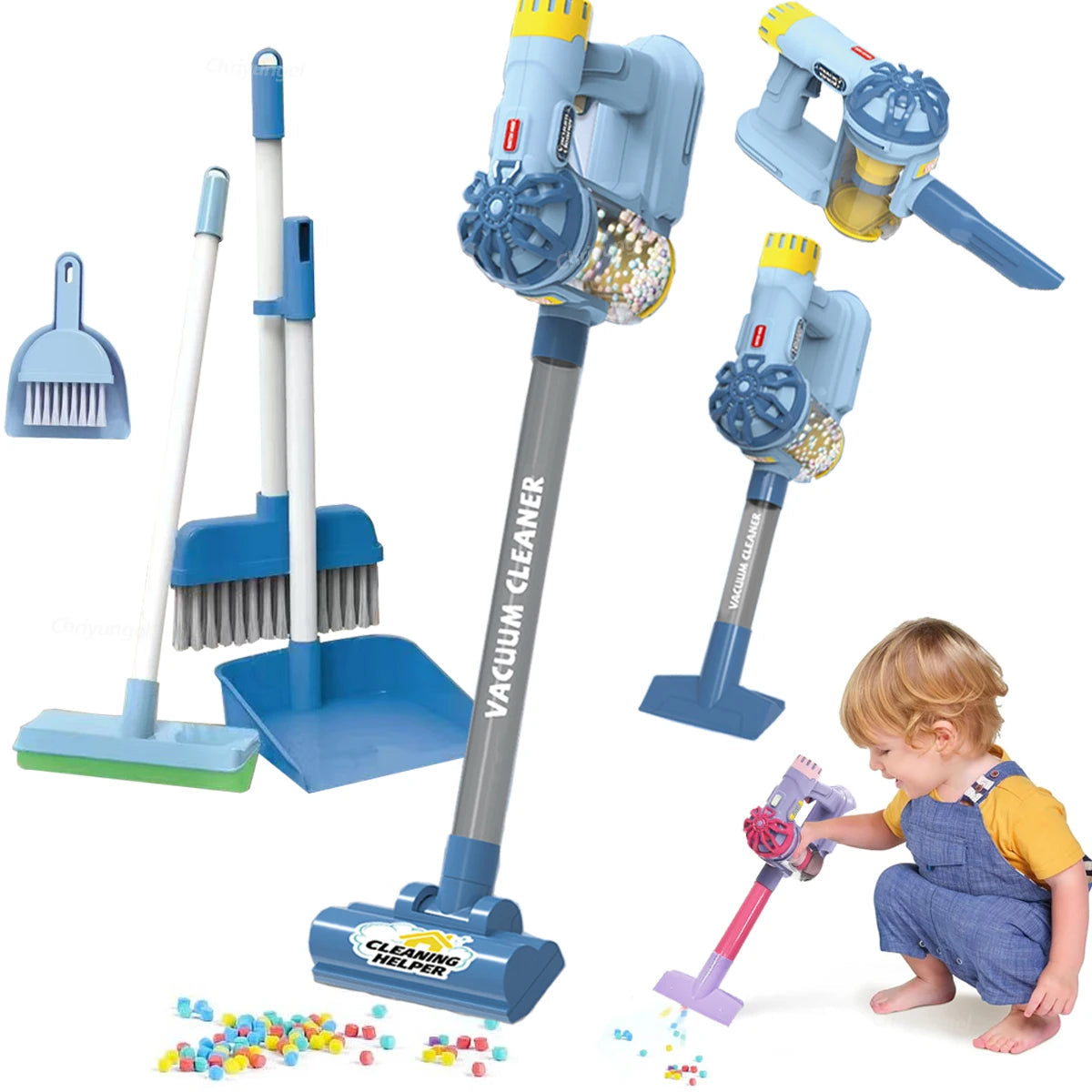 Kids Simulation Electric Vacuum Cleaner Toy Set Housekeeping