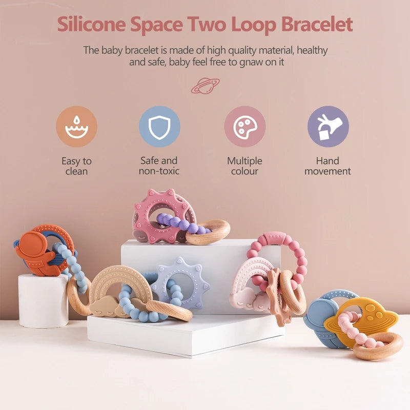 Silicone Planet Teether Ring Baby Sensory Toy