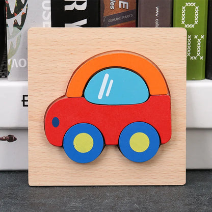 Baby High Quality 3D Wooden Puzzles Educational Cartoon