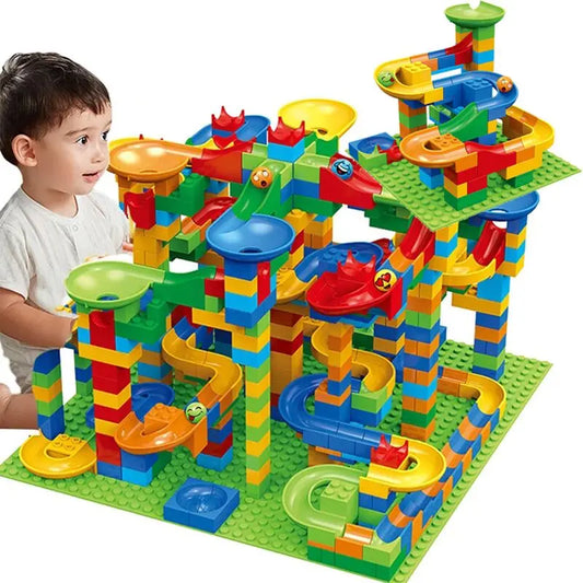 Marble Run Building Blocks Maze Track Toy Set
