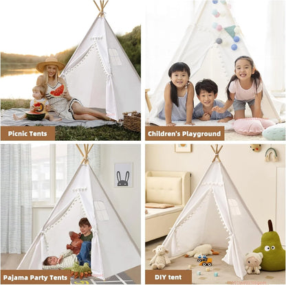 1.6m/1.3m Kid Tent Indoor Play House Wigwam for Child Portable Child