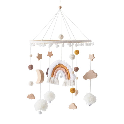 Baby Wooden Crib Mobile Music Bell Hanging Toy